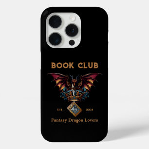Coque iPhone 15 Pro Book Club Dragon for Imaginaire Lovers Texte perso