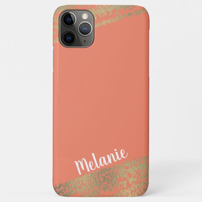 Coques Case-Mate iPhone Bords dorés en feuille sophistiqués Nom de n'impor (Dos)