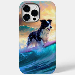 Coque Pour Pour iPhone 14 Pro Max Bordure Collie Beach Plage Plage Plage de surf Pei