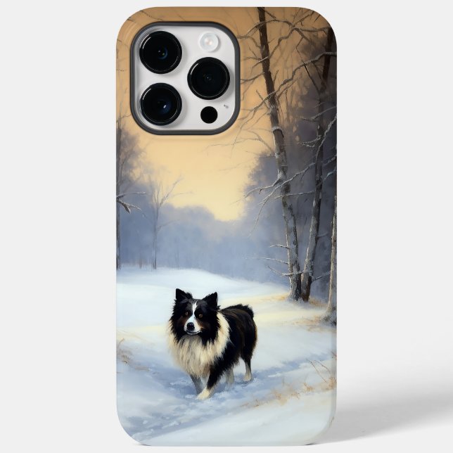 Coques Case-Mate iPhone Bordure Collie Laisser neiger Noël (Verso)
