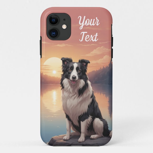 Coques Case-Mate iPhone Bordure Collie par lac (Dos)