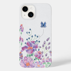 Coque Pour iPhone 14 Bordure florale et papillon