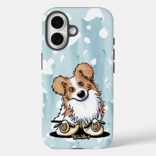 Coque Pour iPhone 16 Bordure or KiniArt Collie