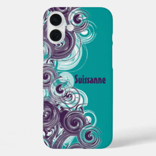Coques iPhone 16 Plus Bordure spirale violette