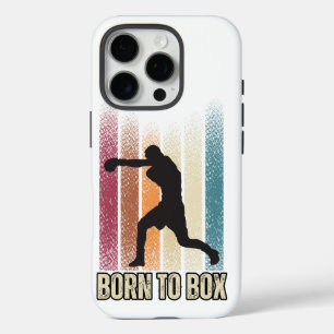 Coques iPhone 16 Pro "Born to Box" Art de boxe rétro