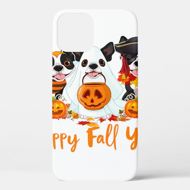 Coques Case-Mate iPhone Boston Terrier Amoureux des chiens Fall Yall Hallo (Verso)