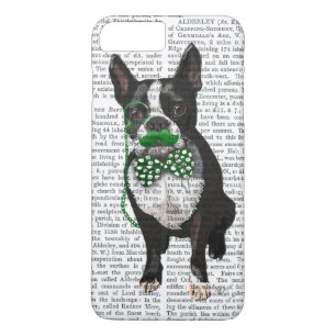 Coque iPhone 7 Plus Boston Terrier Avec Moustache Verte Et Pot