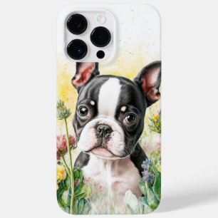 COQUE POUR POUR iPhone 14 PRO MAX BOSTON TERRIER POPPER CHIEN ADORABLE WATERCOLOR