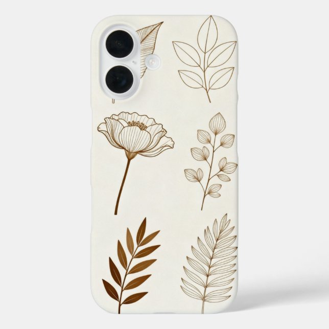 Coques Case-Mate iPhone Botanical Line Art Phone Case – Minimalist Floral  (Verso)