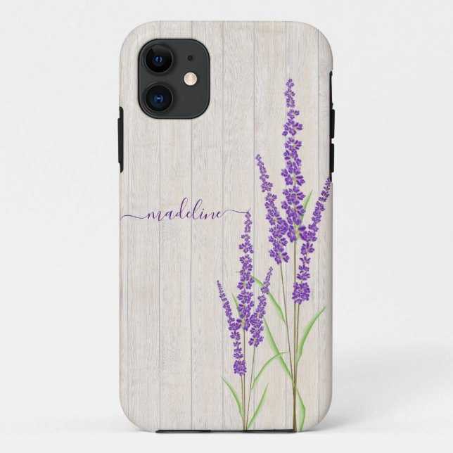 Coques Case-Mate iPhone Botanique de Lavande rustique | Personnalisé (Dos)