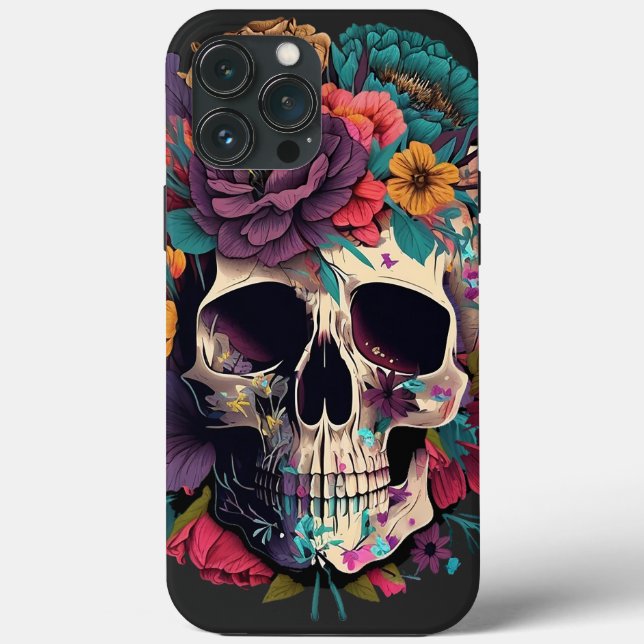 Coques Case-Mate iPhone Botanique et os du crâne floral (Verso)