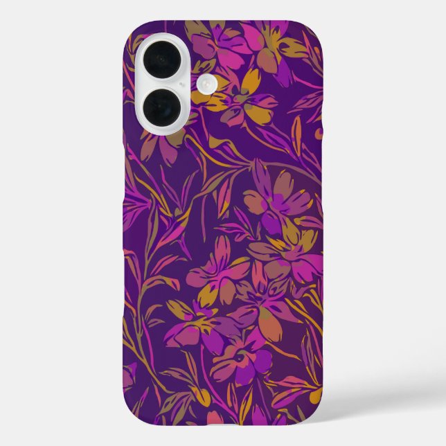 Coques Case-Mate iPhone Botanique Gras Motif Floral dans pourpre foncé (Verso)