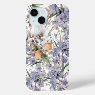 Coque Pour iPhone 15 Botanique pastel couleurs fleur sauvage été fleuri