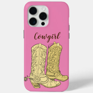 Coque iPhone 15 Pro Max Botte cowboy rose