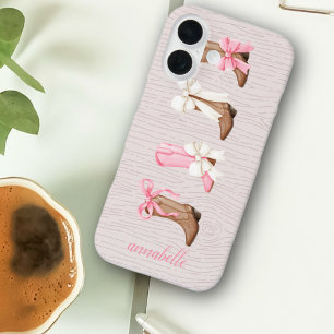 Coque Pour iPhone 16 Bottes de cowgirl Cute Coquette Personnalisées