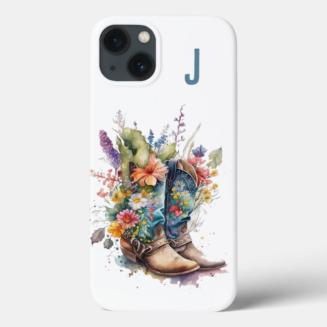 Coques Case-Mate iPhone Bottes pour filles et Fleurs sauvages monogrammes (Verso)