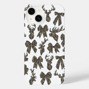 Coque Pour iPhone 14 Bottomland Camo Coquette Bow Deer Chasse Femmes