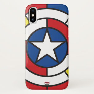 Coque iPhone X Bouclier abstrait de Captain America De Stijl