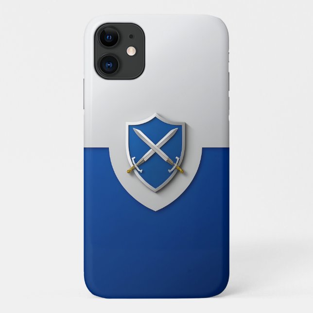 Coques Case-Mate iPhone Bouclier d'argent avec épées croisées (Dos)