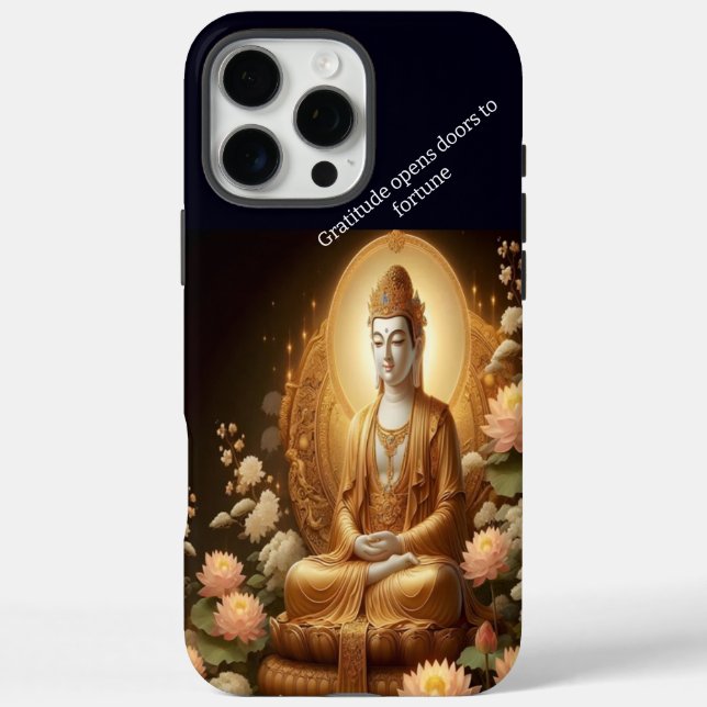 Coques Case-Mate iPhone Bouddha au milieu de fleurs de lotus. (Verso)