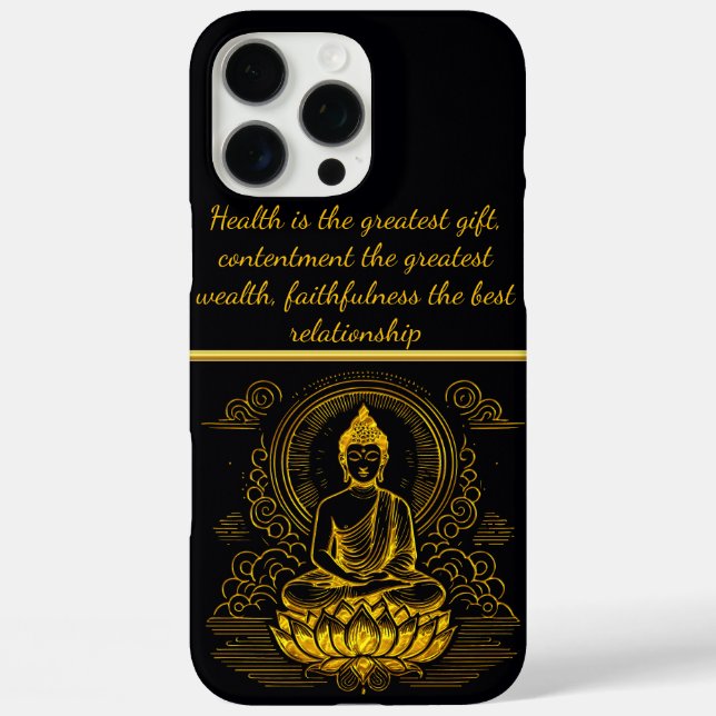 Coques Case-Mate iPhone Bouddha d'or assis à Lotus Pose. (Verso)