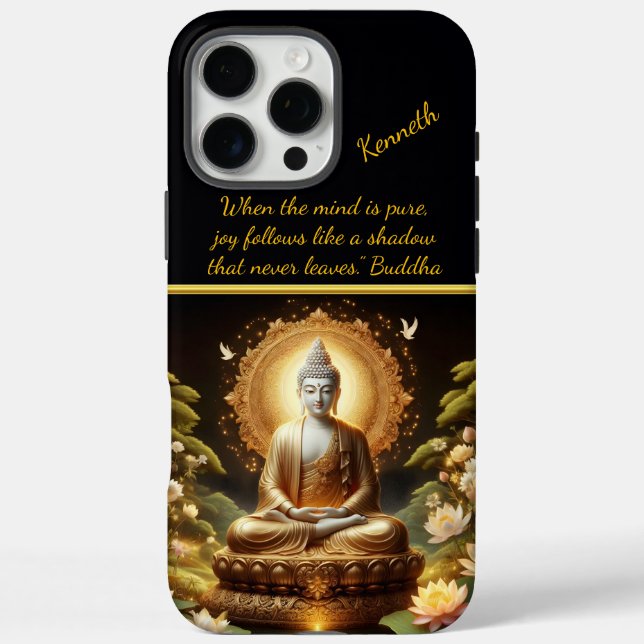 Coques Case-Mate iPhone Bouddha d'or dans une nature tranquille (Verso)