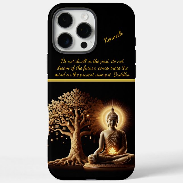 Coques Case-Mate iPhone Bouddha sous un arbre qui brille (Verso)