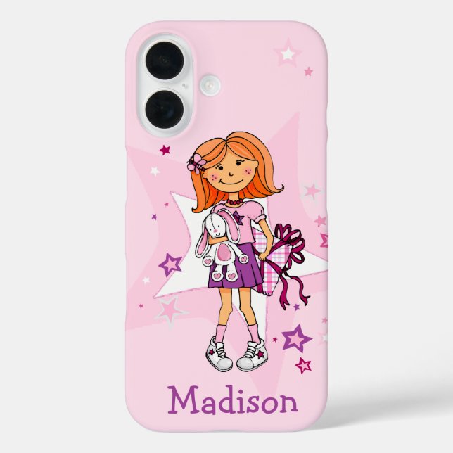 Coques Case-Mate iPhone Boudins cadeaux Girlie rose ajouter votre nom (Verso)