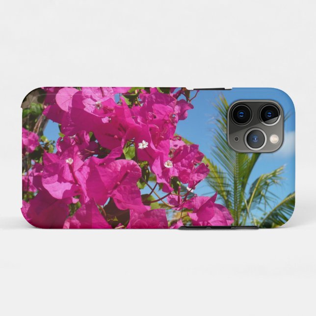 Coques Case-Mate iPhone Bougainvilliers et palmiers paysage tropical (Dos (Horizontal))