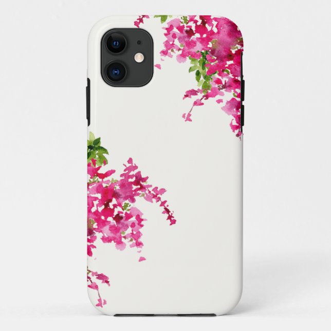 Coques Case-Mate iPhone Bougainvilliers roses aquarelle fleurie (Dos)