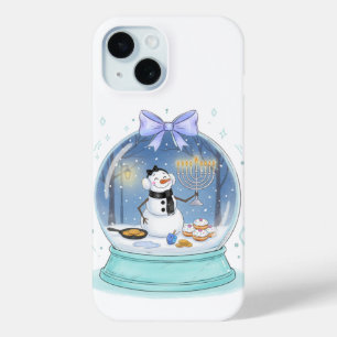 Coque Pour iPhone 15 Boule à neige de Hanouka