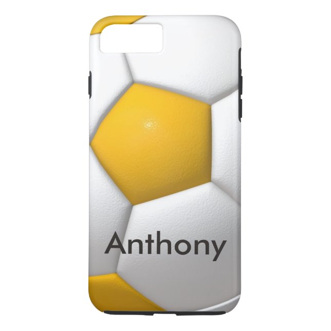 Coques Case-Mate iPhone Boule de soucoupe de football personnalisée blanch (Dos)