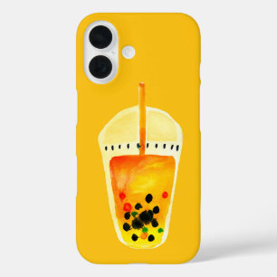 Coque Pour iPhone 16 Boule de thé boba aquarelle art