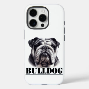 Coques iPhone 16 Pro Bouledogue en noir et blanc
