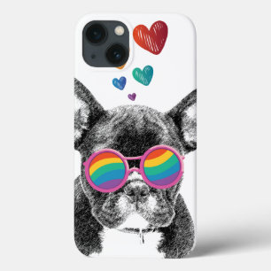 Case-Mate iPhone Case Bouledogue français avec coeurs Saint-Valentin 