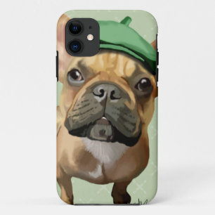 Coque Case-Mate Pour iPhone Bouledogue français Brown avec le casquette vert