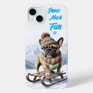 Coque iPhone 15 Mini Bouledogue français traîneau French Bulldog
