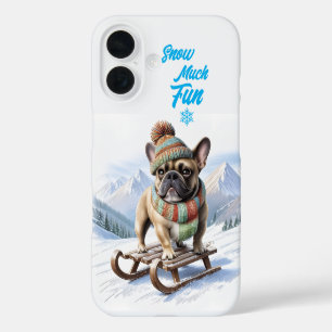 Coque Pour iPhone 16 Bouledogue français traîneau French Bulldog