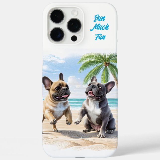 Coques Case-Mate iPhone Bouledogues français Plage Bouledogue Français (Verso)