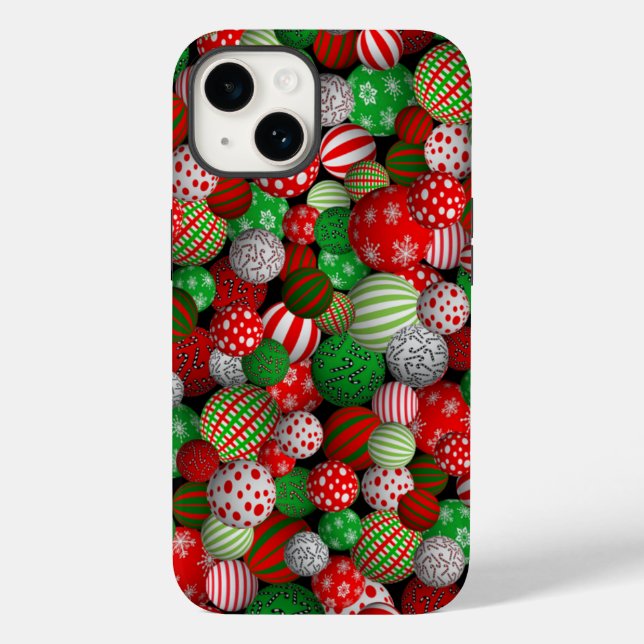 Coques Case-Mate iPhone Boules de Noël 3D (Verso)