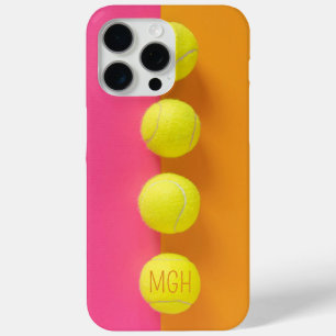 Coque iPhone 15 Pro Max Boules de tennis Monogramme personnalisées