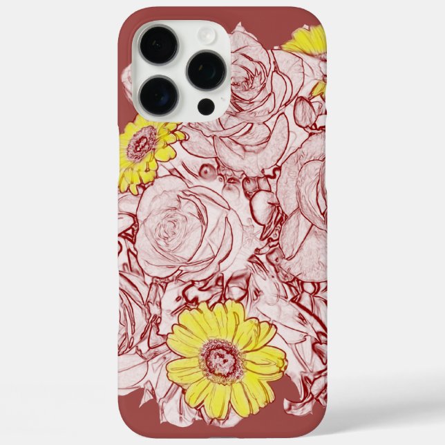 Coques Case-Mate iPhone Bouquet bordé de Terra Cotta (Verso)