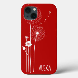 Case-Mate iPhone Case Bouquet de Dandelion blanc en rouge