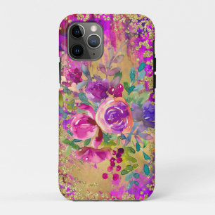 Case-Mate iPhone Case Bouquet de fleurs d'aquarelle sur framboise rose