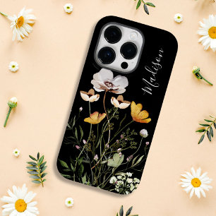 Coque Pour iPhone 14 Pro Bouquet de fleurs sauvages séchées calligraphiées 