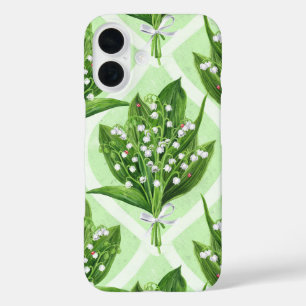 Coque Pour iPhone 16 Bouquet de lys de la vallée fleurs sur vert