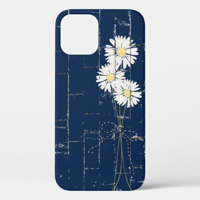 Coques Case-Mate iPhone bouquet de marguerite sur brique bleue (Verso)