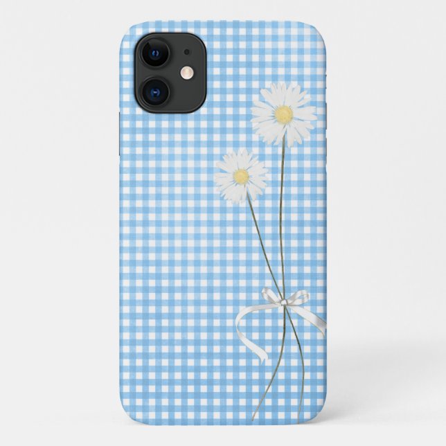 Coques Case-Mate iPhone bouquet de marguerite sur en vichy (Dos)