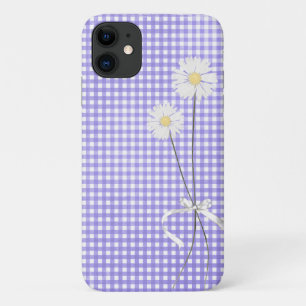 Case-Mate iPhone Case bouquet de marguerite sur en vichy violet