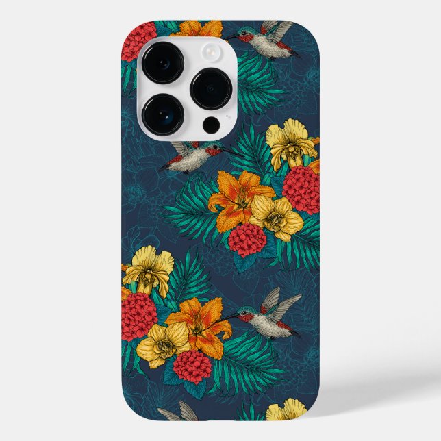 Coques Case-Mate iPhone Bouquet et colibris tropicaux (Verso)